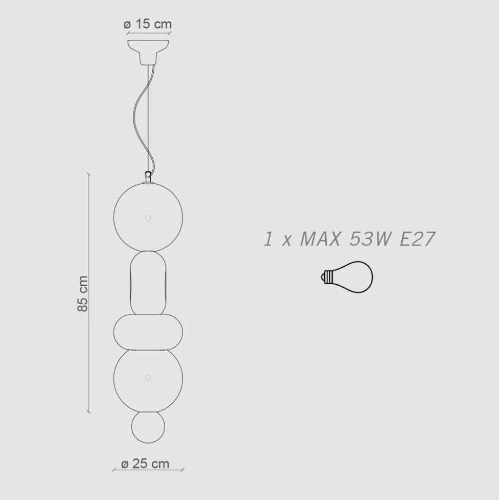 Lampada a 4 Elementi in Ceramica di Diverse Forme Made in Italy - Bumbum