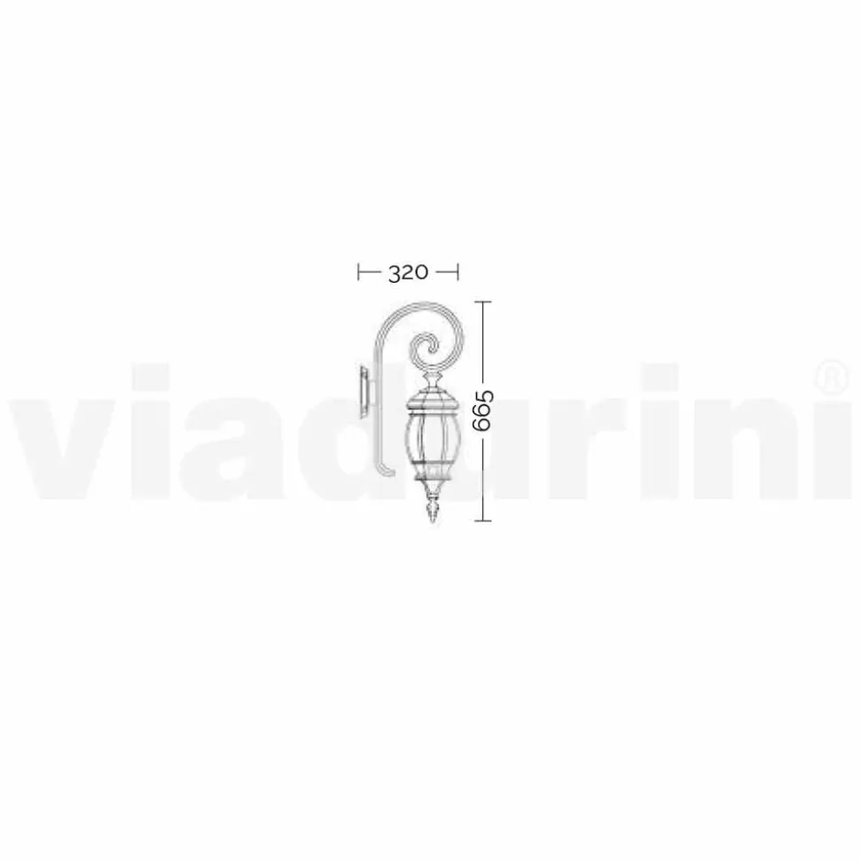 Lampada a muro da esterno in alluminio pressofuso made in Italy, Anika