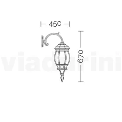 Lampada a Muro da Esterno Stile Vintage in Alluminio Made in Italy - Leona