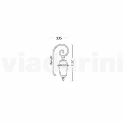 Lampada a muro da giardino in alluminio prodotta in Italia, Kristel