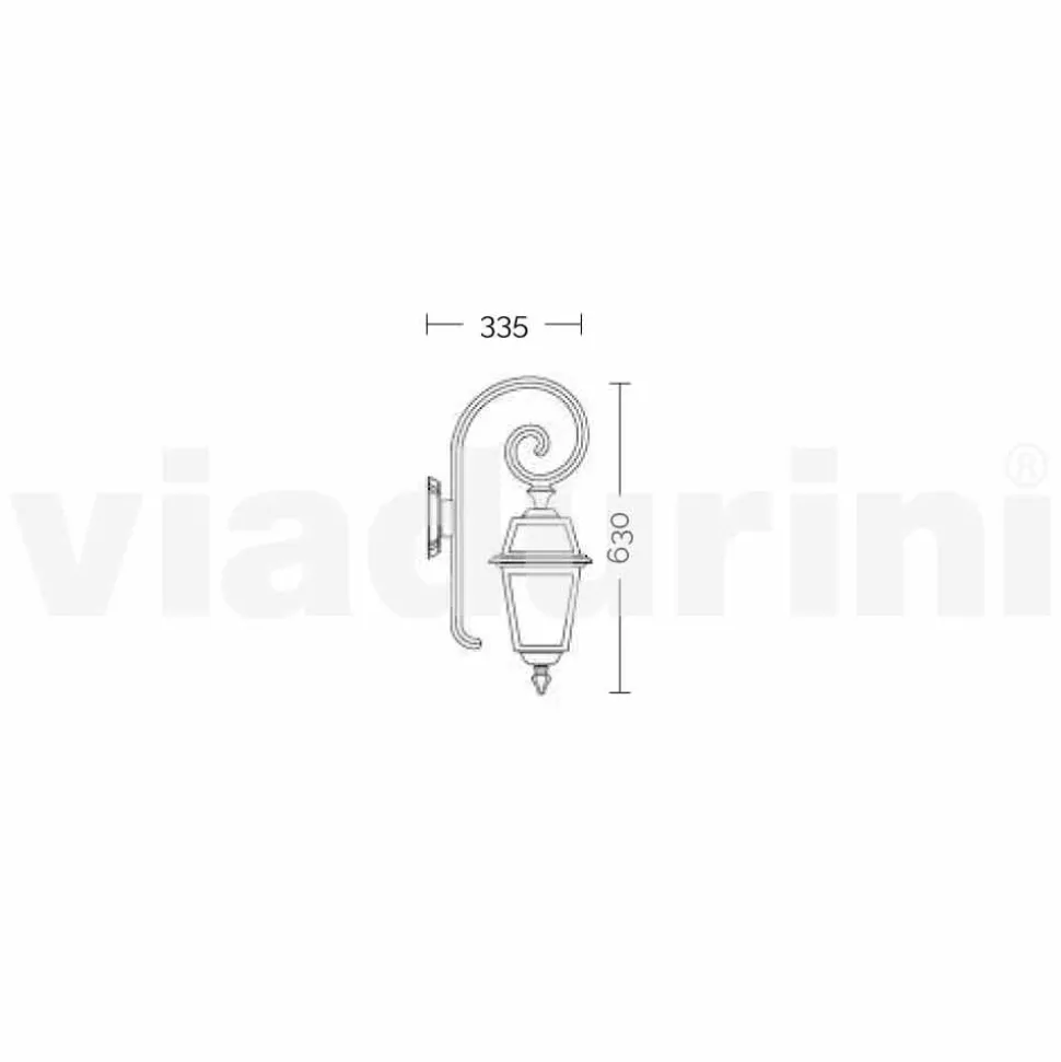 Lampada a muro da giardino in alluminio prodotta in Italia, Kristel