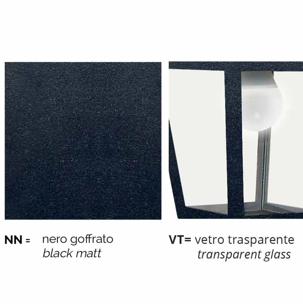 Lampada a muro da giardino in alluminio prodotta in Italia, Kristel