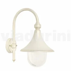 Lampada a muro da giardino in alluminio bianco made in Italy, Anusca