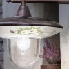 Lampada a Muro Giardino in Alluminio Nero Fiori Dipinti a Mano - Latina