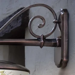 Lampada a Muro Giardino in Alluminio Nero Fiori Dipinti a Mano - Latina