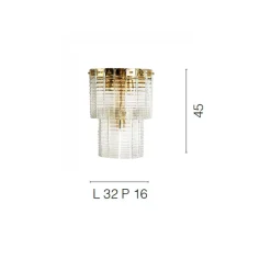 Lampada a Muro Moderna in Vetro Artigianale Lusso Made in Italy - Valadier