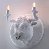Lampada a Parete a 2 Luci in Ceramica Design a Forma di Toro - Marrena