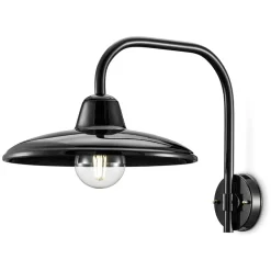 Lampada a Parete Ceramica Bianca o Nera e Ferro Vintage Industriale - Bew