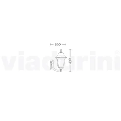 Lampada a parete da giardino in alluminio prodotta in Italia, Aquilina