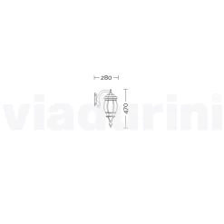 Lampada a parete da giardino in alluminio realizzata in Italia, Anika