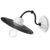 Lampada a Parete in Ceramica Bianca e Metallo Nero Stile Vintage - Potenza