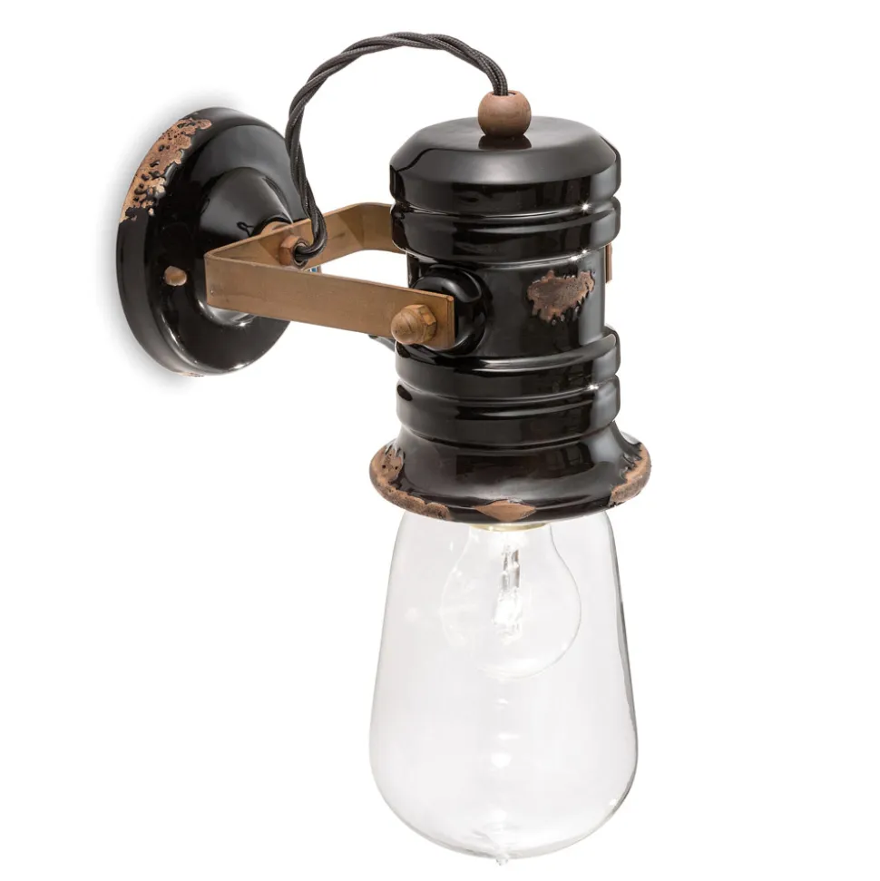 Lampada a Parete in Ferro e Ceramica Fatta a Mano Industriale - Urban
