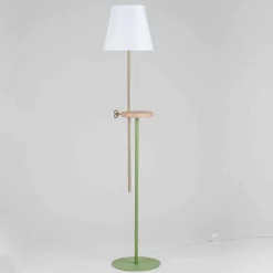 Lampada a Piantana Design in Acciaio, Frassino e Ottone Made in Italy - Pitulla