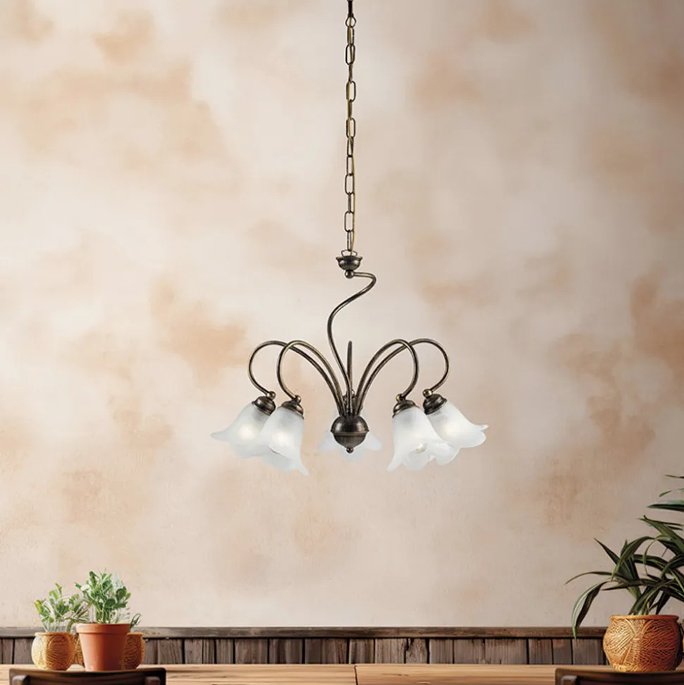 Lampada artigianale e metallo per ambienti raffinati Made in Italy– Cometa