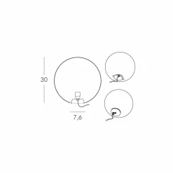 Lampada a sfera moderna da terra/tavolo Slide Globo, fatta in Italia