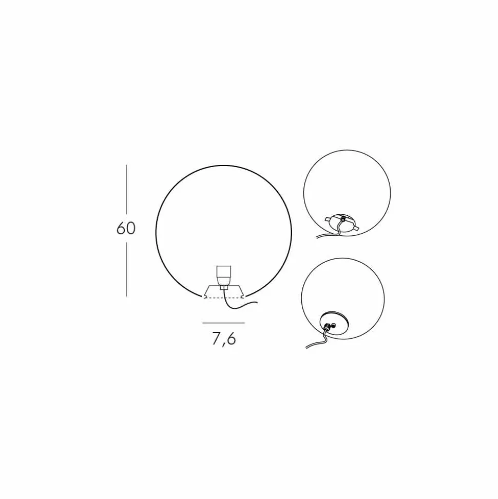 Lampada a sfera moderna da terra/tavolo Slide Globo, fatta in Italia