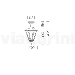 Lampada a Soffitto da Giardino in Vetro e 5 Finiture di Alluminio - Pinako