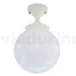 Lampada a Soffitto in Acrilico Opale e Struttura in Alluminio Bianco - Trovabianco