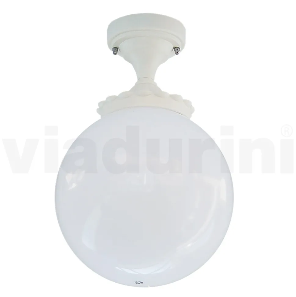 Lampada a Soffitto in Acrilico Opale e Struttura in Alluminio Bianco - Trovabianco
