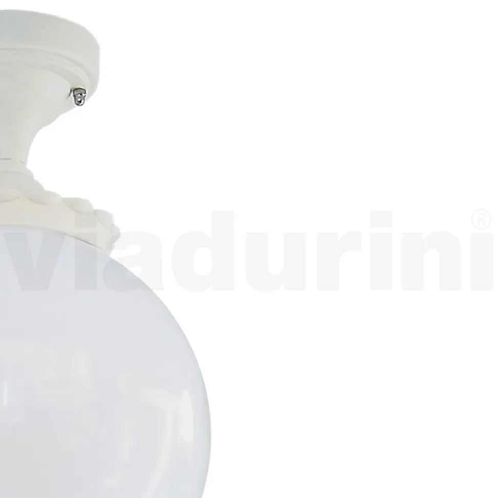 Lampada a Soffitto in Acrilico Opale e Struttura in Alluminio Bianco - Trovabianco