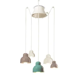 Lampada a Sospensione a 5 Elementi Colorati Made in Italy - Berimbau