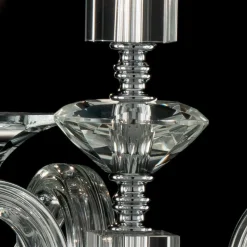 Lampada a sospensione a 3 luci in vetro e cristallo Ivy, made in Italy