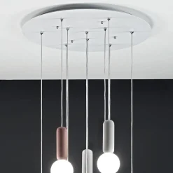Lampada a Sospensione a 6 o 10 Luci in Cemento e Vetro Soffiato - Duster