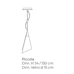 Lampada a Sospensione Artigianale in Vetro Veneziano Soffiato - Chrystal