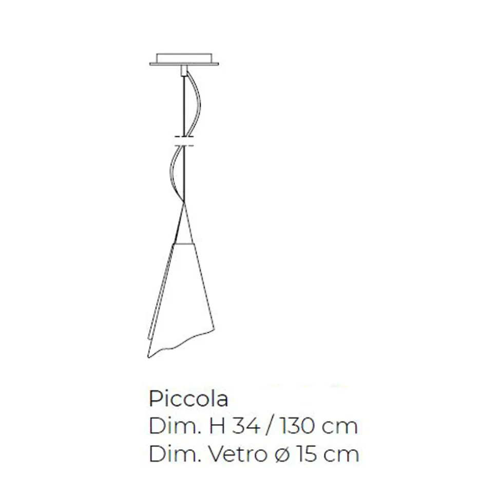 Lampada a Sospensione Artigianale in Vetro Veneziano Soffiato - Chrystal
