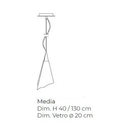 Lampada a Sospensione Artigianale in Vetro Veneziano Soffiato - Chrystal