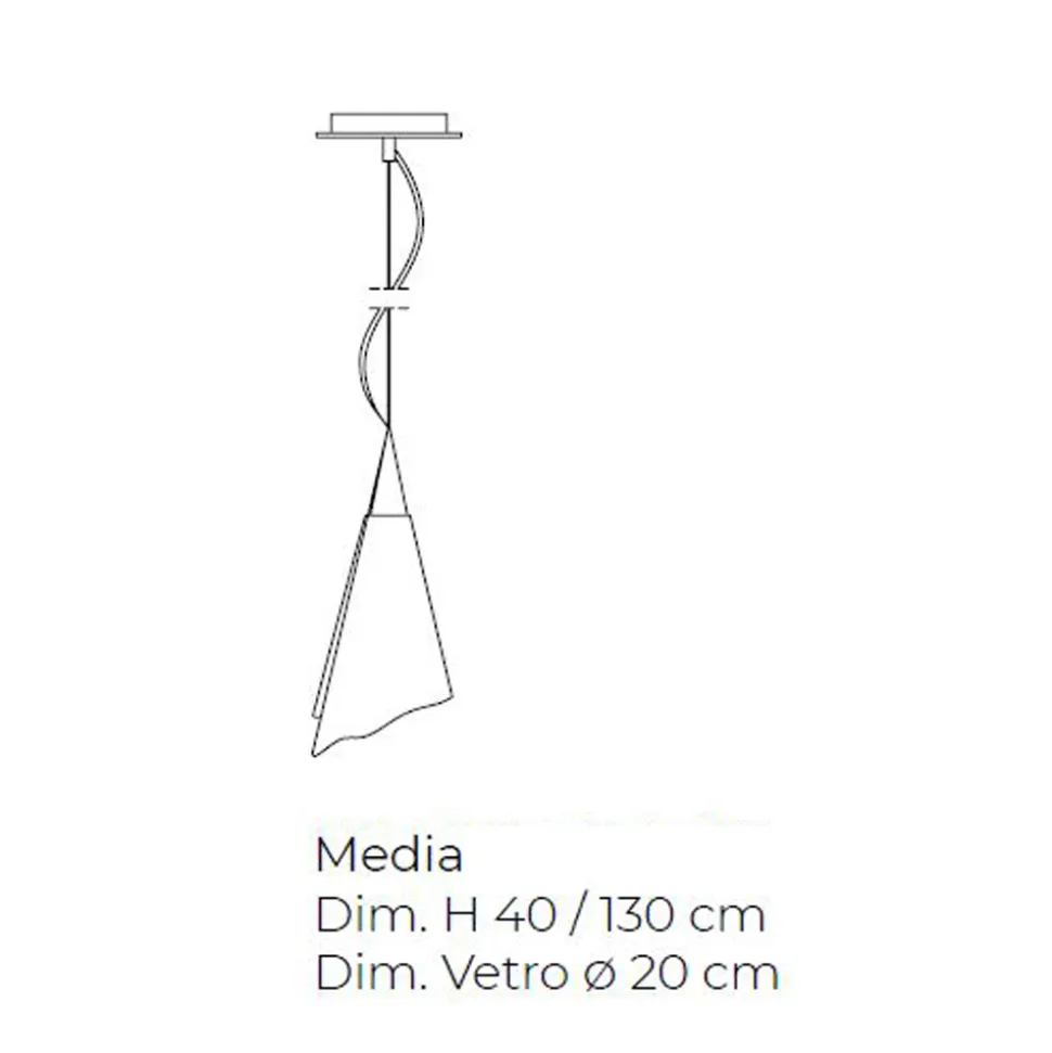 Lampada a Sospensione Artigianale in Vetro Veneziano Soffiato - Chrystal