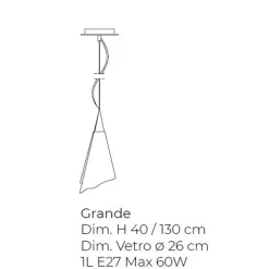 Lampada a Sospensione Artigianale in Vetro Veneziano Soffiato - Chrystal