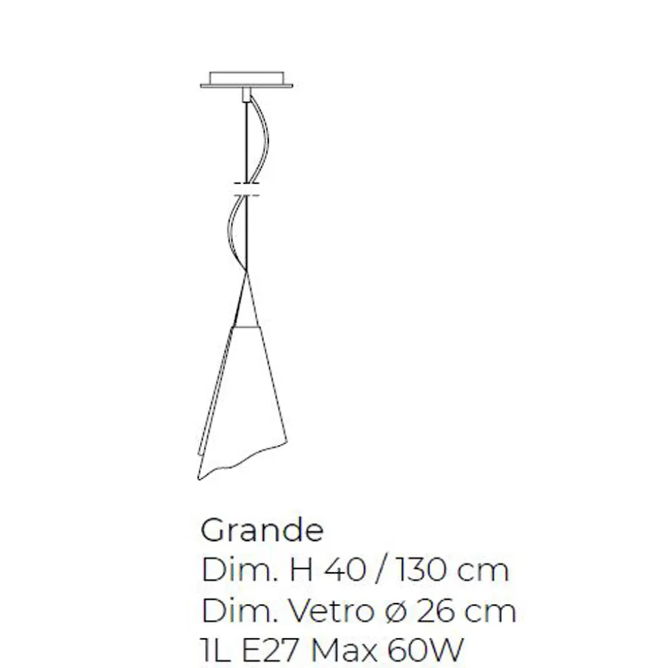 Lampada a Sospensione Artigianale in Vetro Veneziano Soffiato - Chrystal