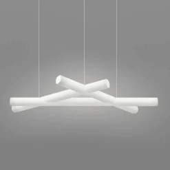 Lampada a sospensione bianca in polietilene Slide Mesh, made in Italy
