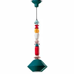 Lampada a Sospensione Ceramica Verde o Giallo Made in Italy – Ferroluce Lariat