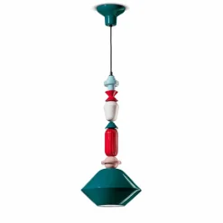 Lampada a Sospensione Ceramica Verde o Giallo Made in Italy – Ferroluce Lariat