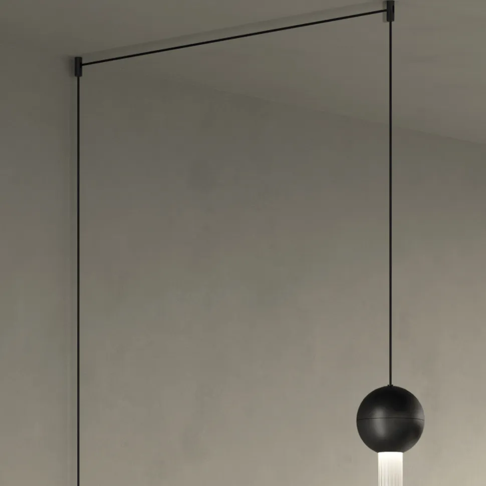 Lampada a Sospensione con Cilindro in Vetro Canneté Made in Italy - Oris