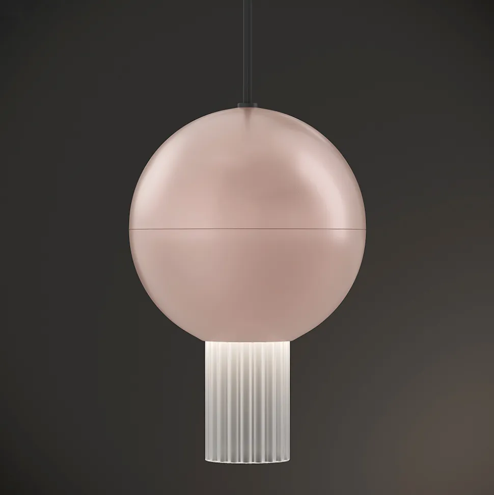Lampada a Sospensione con Cilindro in Vetro Canneté Made in Italy - Oris