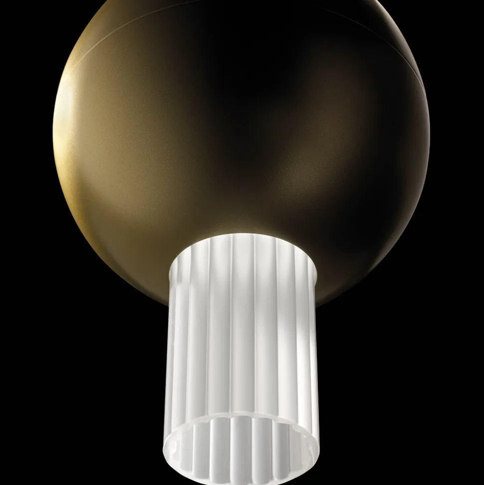 Lampada a Sospensione con Cilindro in Vetro Canneté Made in Italy - Oris