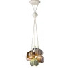 Lampada a Sospensione con 6 Elementi in Ceramica e Vetro Made in Italy - Afoxe