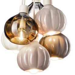 Lampada a Sospensione con 6 Elementi in Ceramica e Vetro Made in Italy - Afoxe