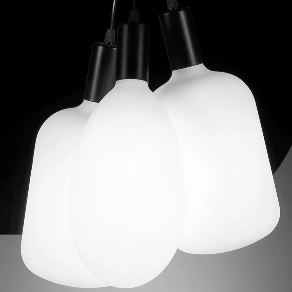 Lampada a Sospensione con 3 Luci in Metallo e Vetro Ceramico Made in Italy - Speak