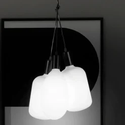 Lampada a Sospensione con 3 Luci in Metallo e Vetro Ceramico Made in Italy - Speak