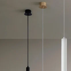Lampada a Sospensione con Montatura Metallica e Cavi Regolabili - Betulla