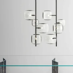 Lampada a Sospensione con Struttura in Metallo Lucido Made in Italy - Donatina