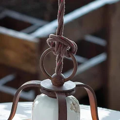 Lampada a sospensione country in ceramica e metallo Sara Ferroluce