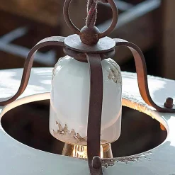Lampada a sospensione country in ceramica e metallo Sara Ferroluce