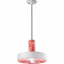 Lampada a Sospensione dallo Stile Retrò in Ceramica Colorata – Ferroluce Pi