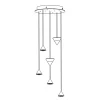 Lampada a Sospensione Design 5 o 7 Luci Filo in Alluminio Nero - Mercado
