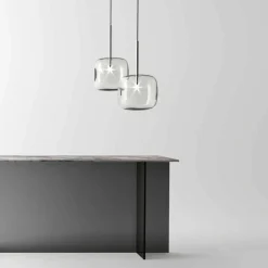 Lampada a Sospensione di Design in Metallo e Vetro Made in Italy - Donatina